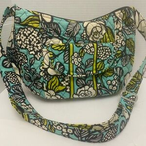 Vera Bradley Island Blooms Blue and Green Floral Crossbody Shoulder Bag